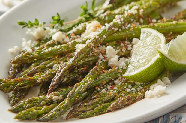 Zesty Broiled Asparagus with Cotija