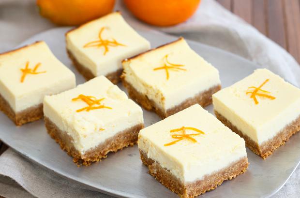 Cheesecake-like tangerine ricotta bars
