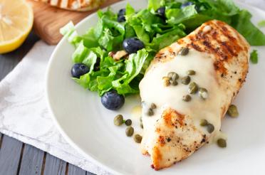 Grilled Chicken with Creamy Dijon Mustard Sauce with Capers