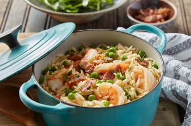 Orzo with Bacon and Shrimp