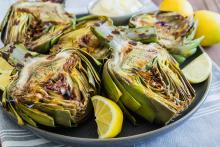 Grilled Artichokes with Parmesan Aioli