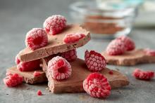 Raspberry-chocolate yogurt bark